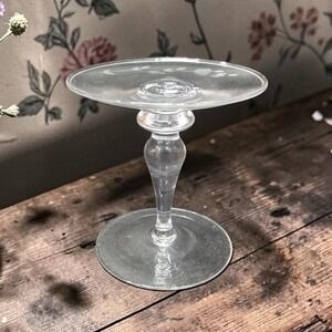 Princess‎ House Heritage Crystal Candlestick, Vintage Etched Floral Glassware